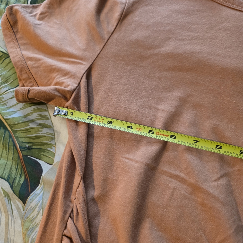 Spring Tie-Front Short Sleeve Midi Dress in Rust/Brown..NWOT - Picture 6 of 9